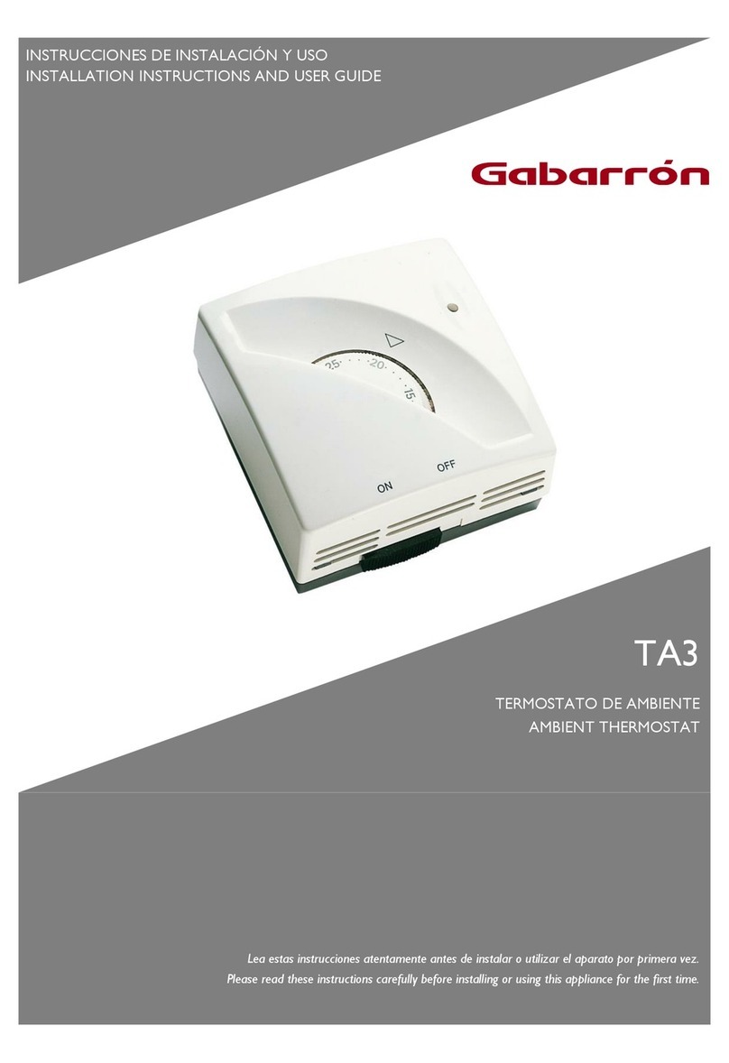 Gabarron TA3 Installation instructions and user guide