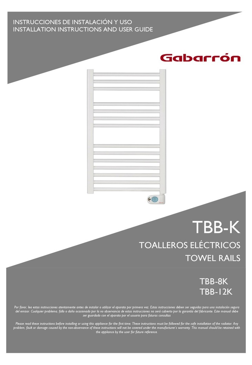 Gabarron TBB-8K Installation instructions and user guide