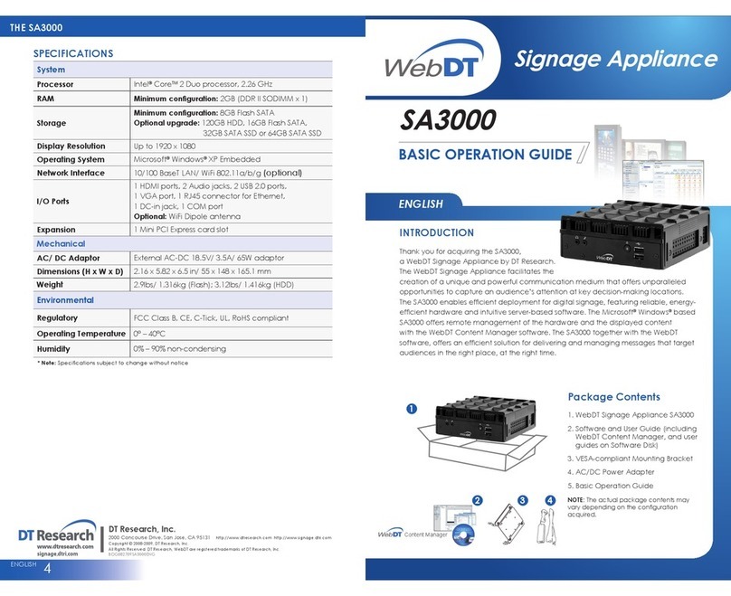 DT Research WebDT SA3000 Basic operation guide