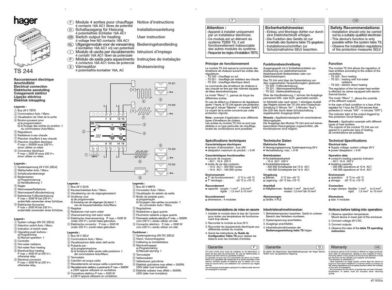 hager TS 244 User instruction manual