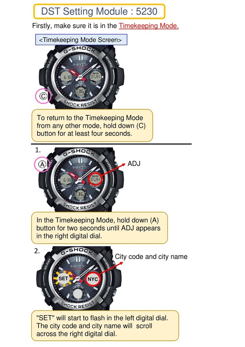 Casio 5230 Quick operation guide