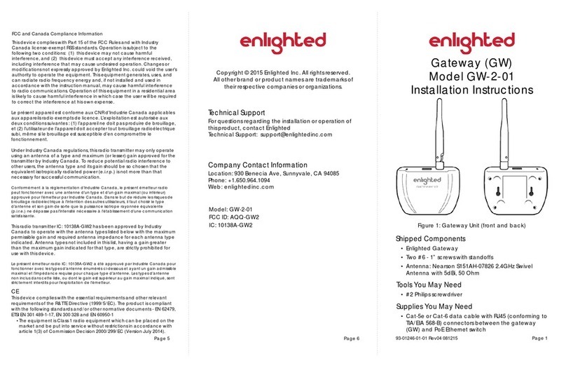 enlighted GW-2-01 User manual