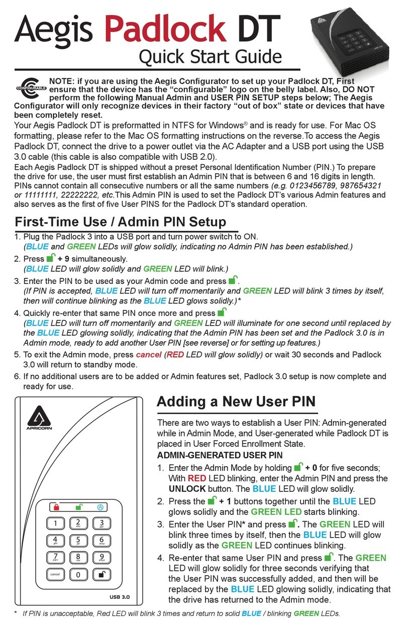 Aegis Padlock DT quick start guide