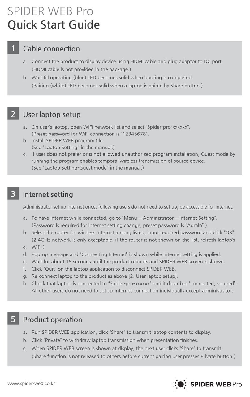SPIDER WEB Pro quick start guide