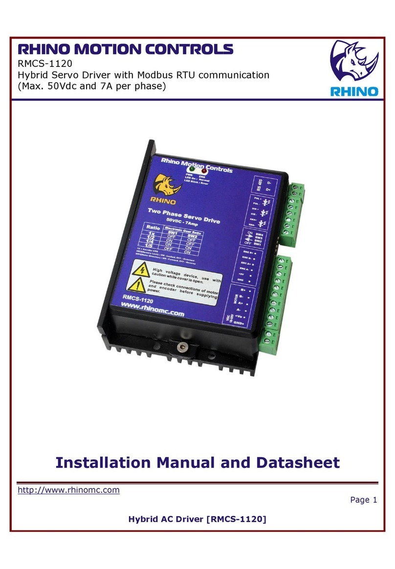 RHINO MOTION CONTROLS RMCS-1120 Installation Manual and Datasheet