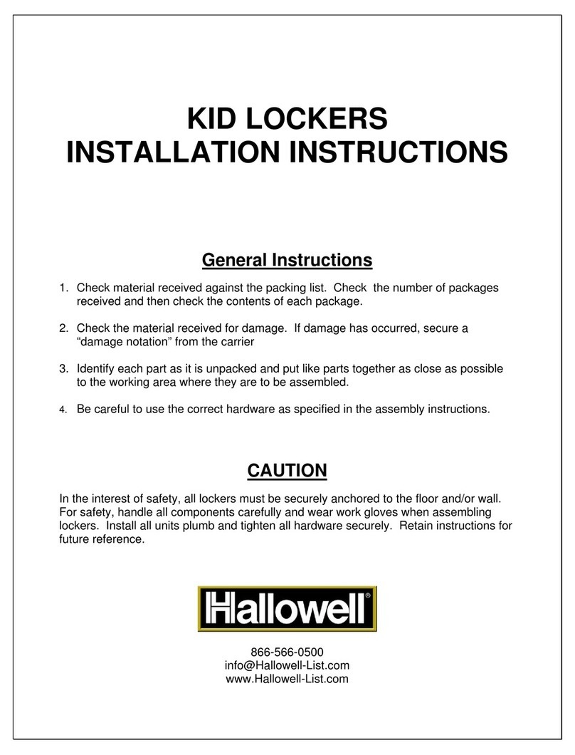 Hallowell Kid Locker Installation instructions manual Hallowell Kid Locker Installation instructions manual