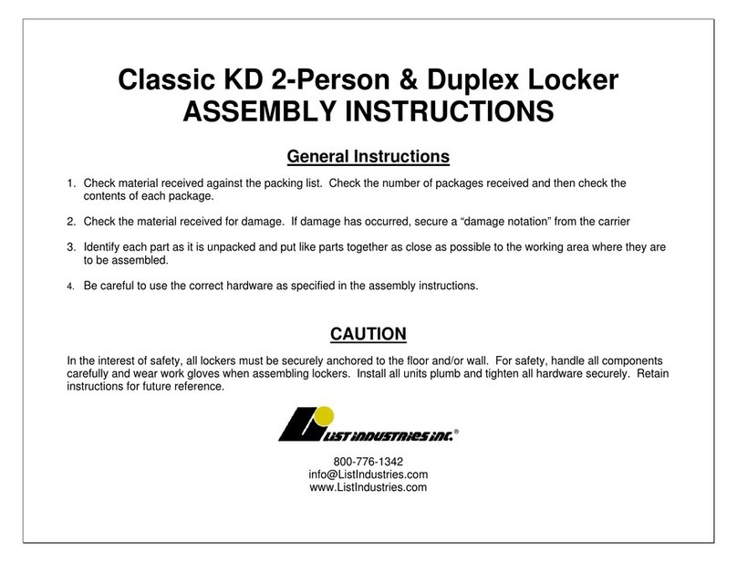 List Industries Classic KD 2-Person Locker Assembly & instruction manual