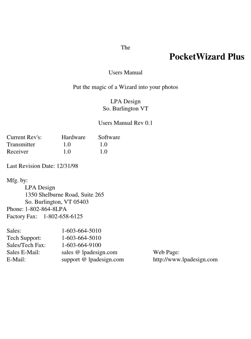 Pocket Wizard Plus User manual