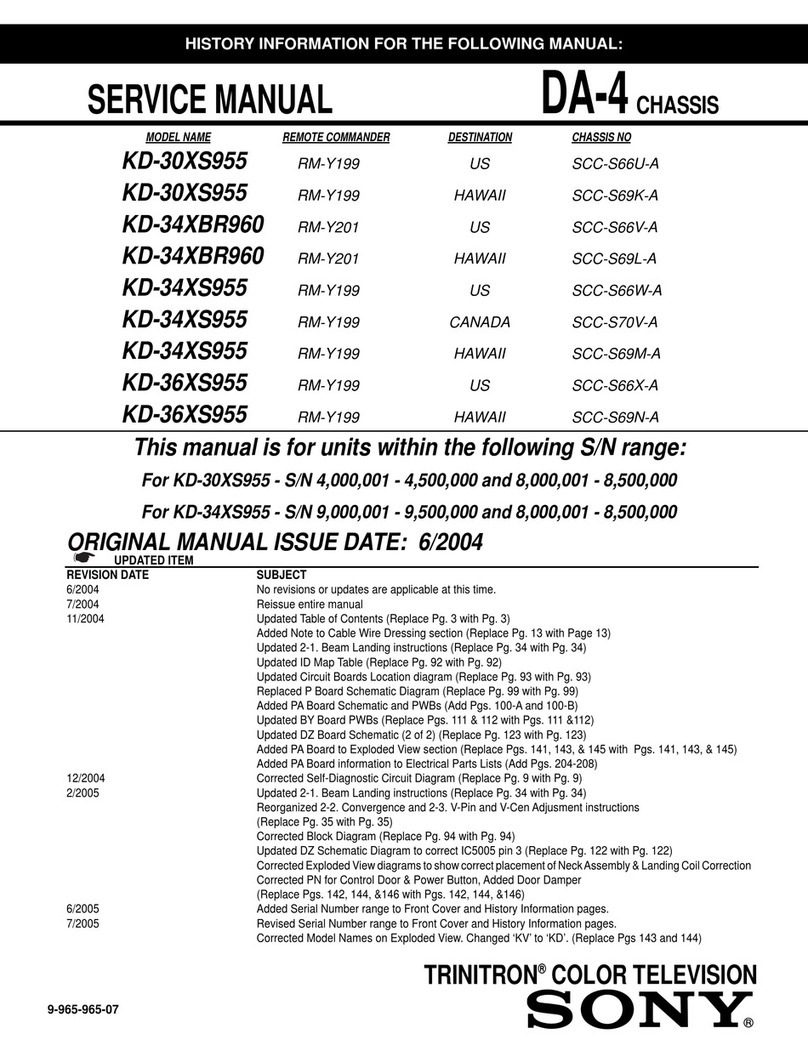 Sony KD30XS955 Trinitron Service manual Sony KD30XS955 Trinitron Service manual
