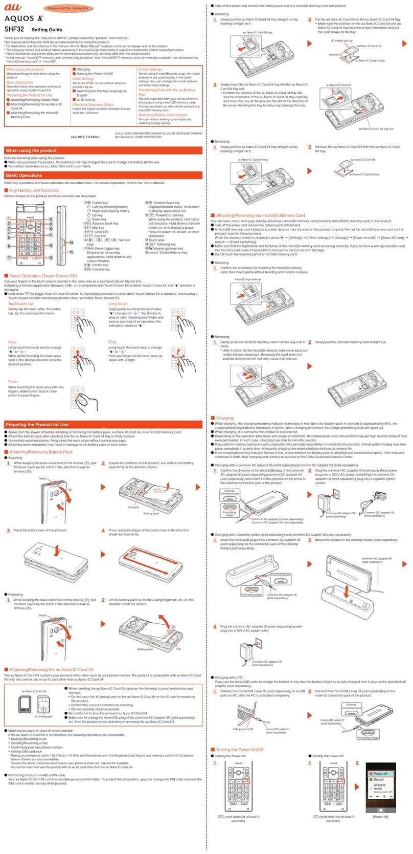 Sharp AQUOS K SHF32 Service manual Sharp AQUOS K SHF32 Service manual