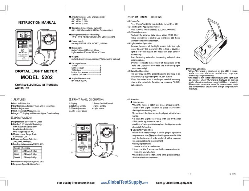 Kyoritsu Electrical Instruments Works, Ltd. 5202 instruction manual