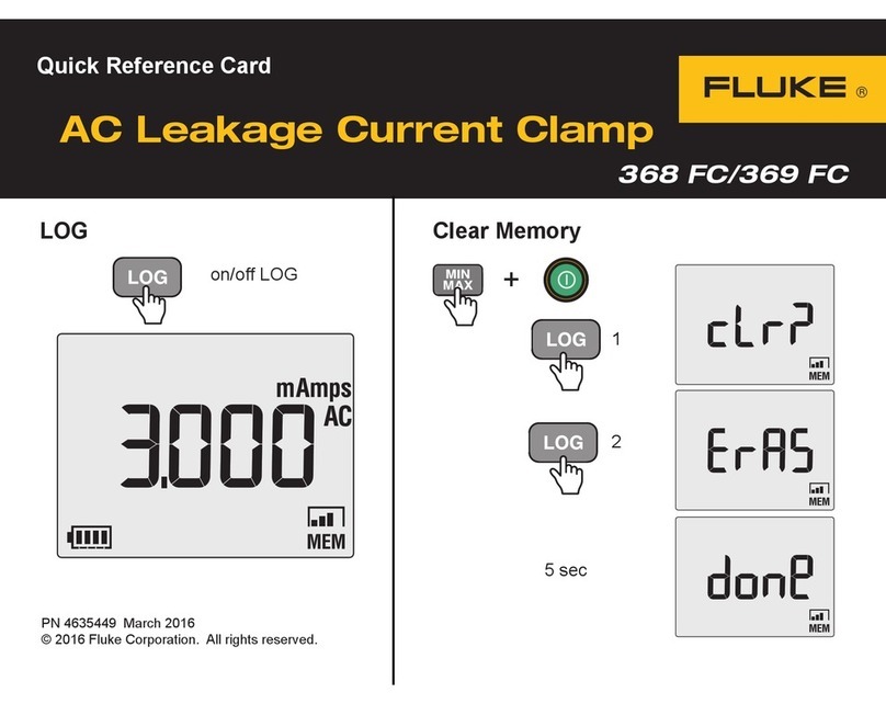 Fluke 368 FC Quick reference card