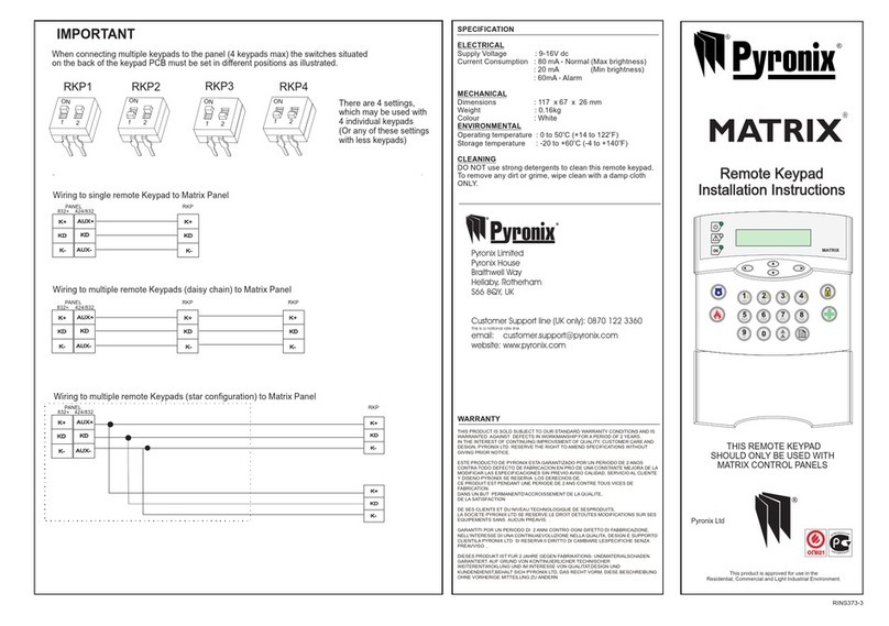 Pyronix MATRIX User manual Pyronix MATRIX User manual