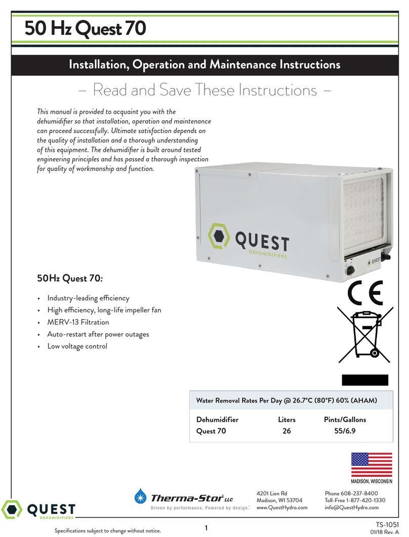 Quest Engineering 70 Installation, operation and maintenance instructions