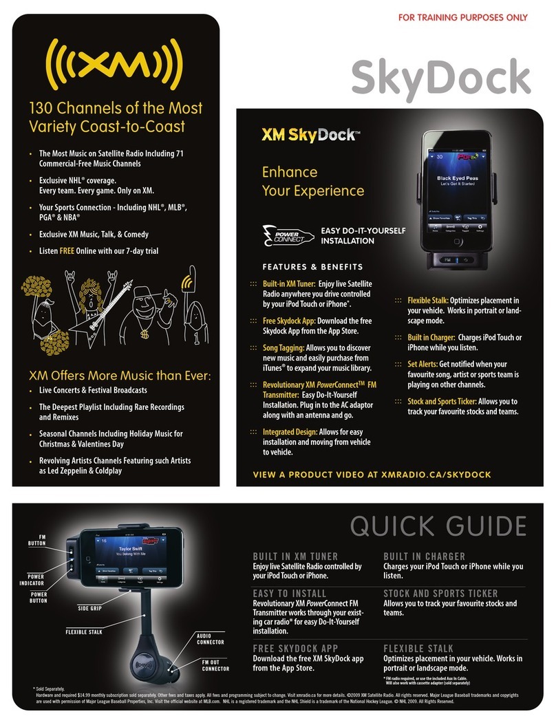 Sirius XM RAdio XM SkyDock quick guide