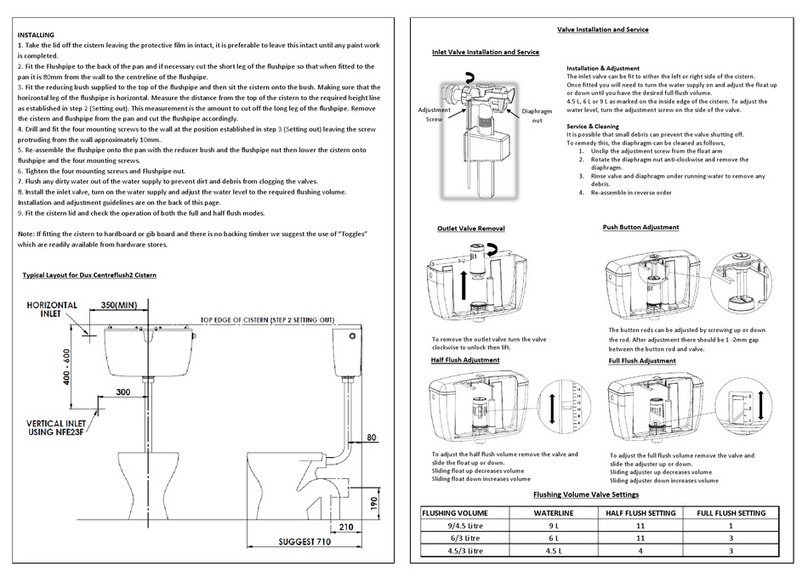 Dux Centreflush2 Cistern installation instructions Dux Centreflush2 Cistern installation instructions