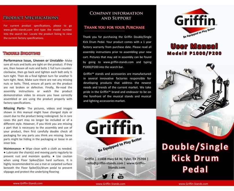 Griffin Technology Double Kick Drum Pedal user manual Griffin Technology Double Kick Drum Pedal user manual