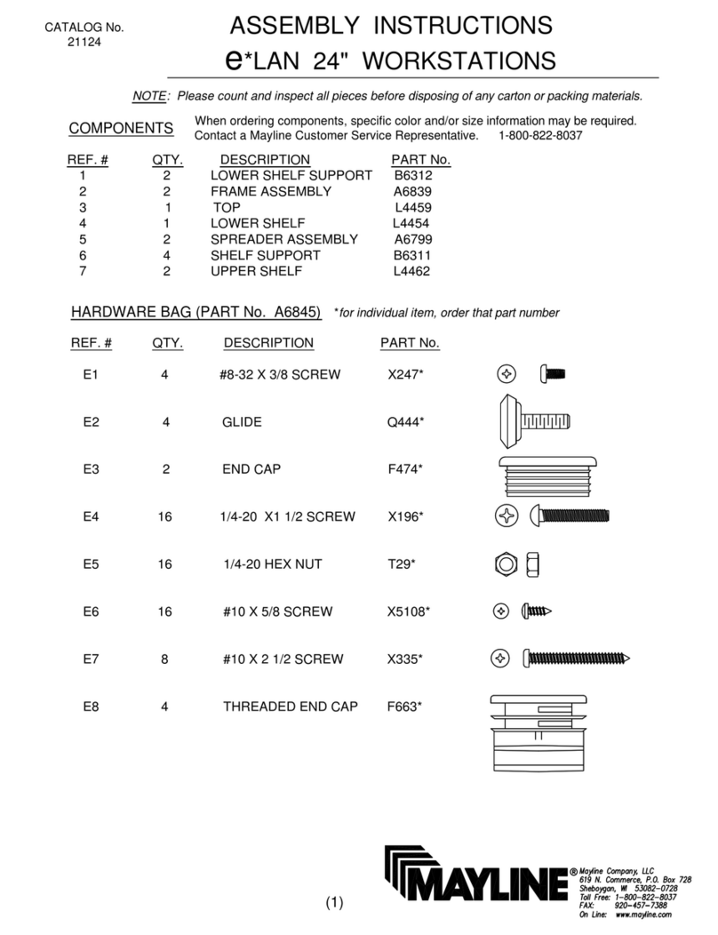 Mayline e*LAN 24" WORKSTATIONS User manual