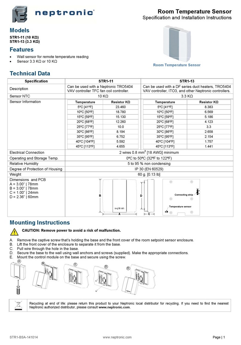 Neptronic STR1-11 installation instructions