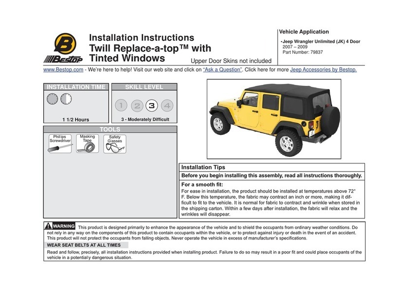 Bestop Twill Replace-a-top installation instructions