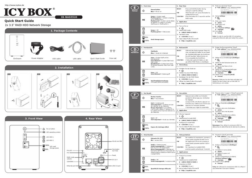 Icy Box IB-NAS5520 quick start guide