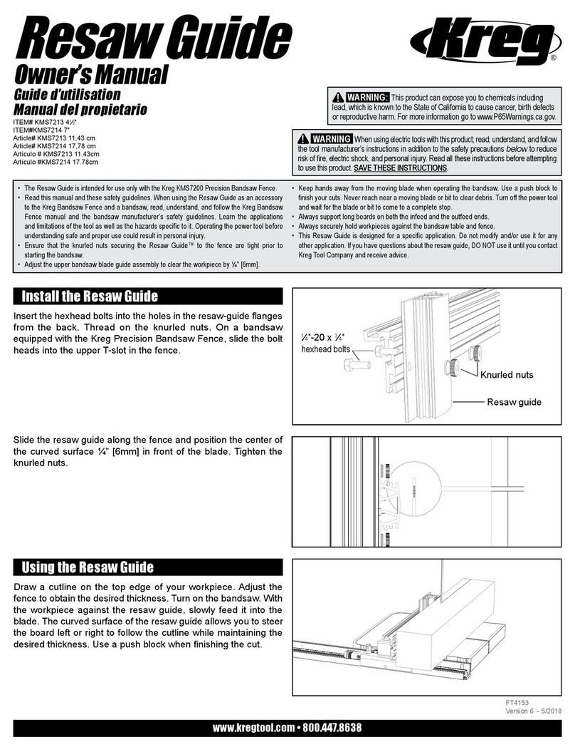 Kreg Resaw Guide owner's manual