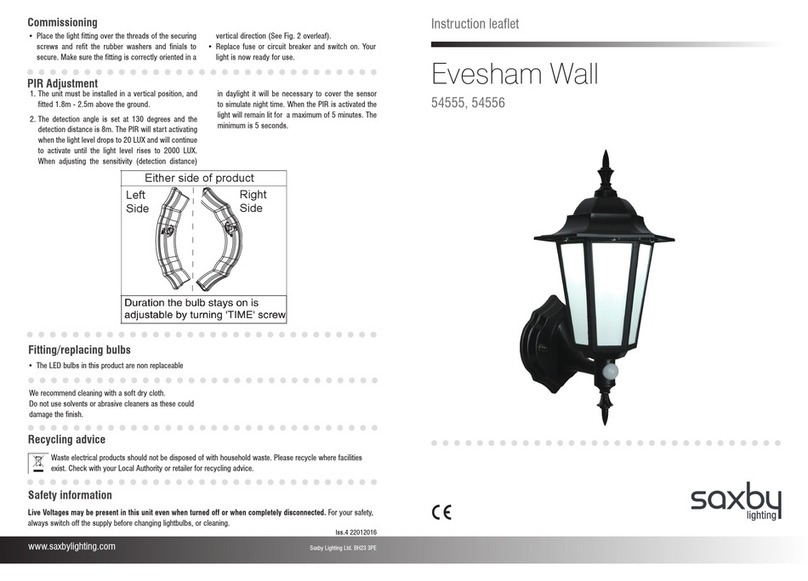 Saxby Evesham Wall Instruction leaflet