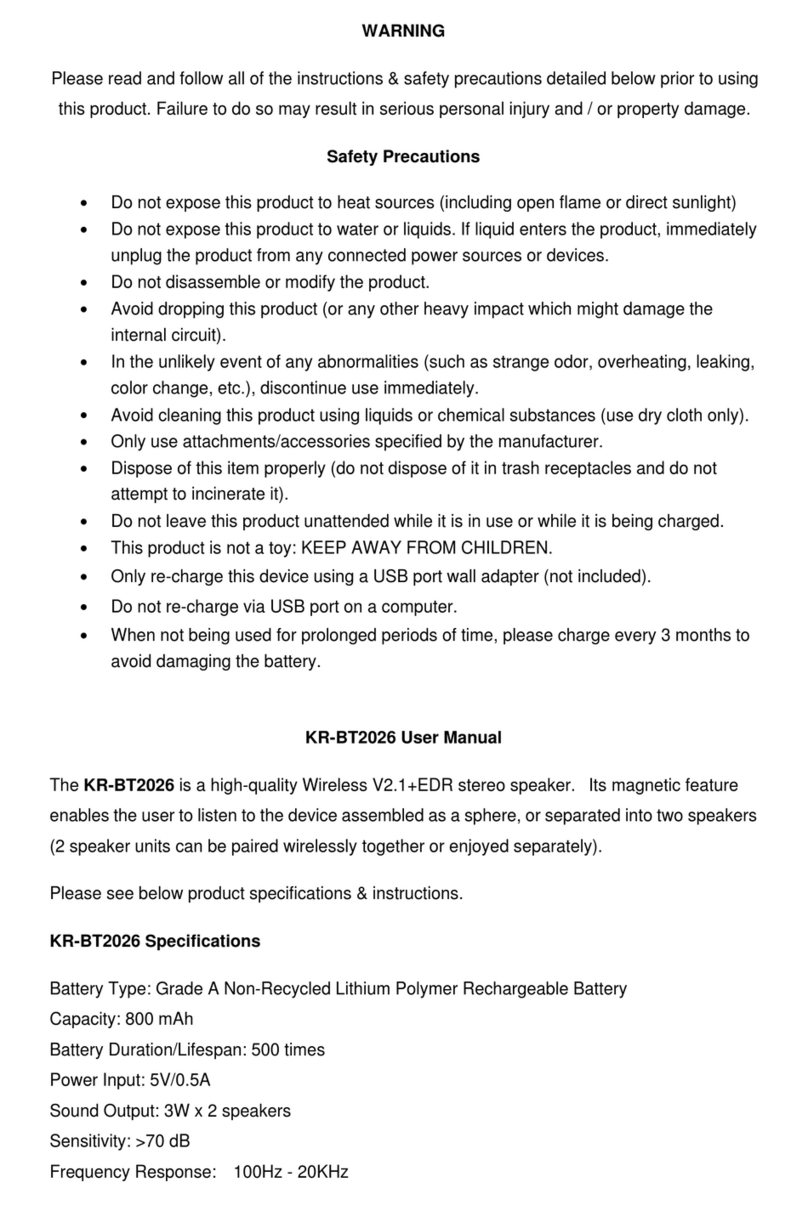 Kingree KR-BT2026 user manual