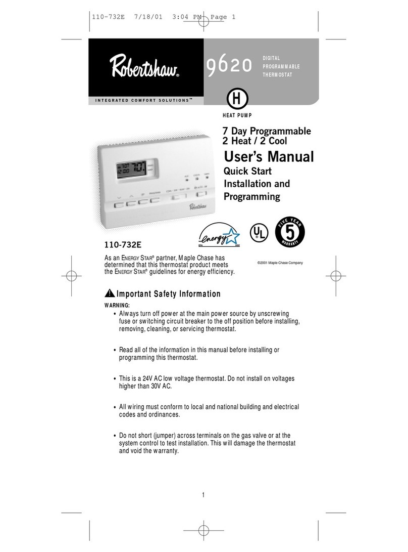 Robertshaw 9620 user manual