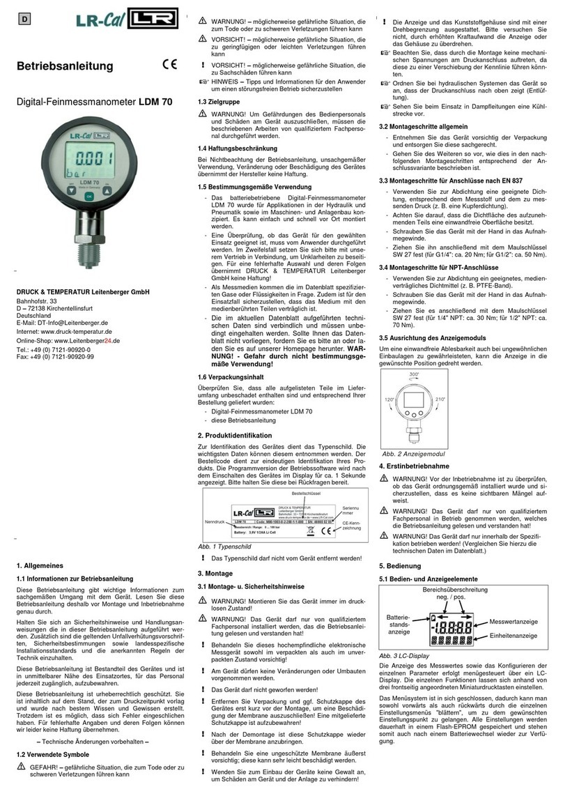 LR-Cal LDM 70 User manual