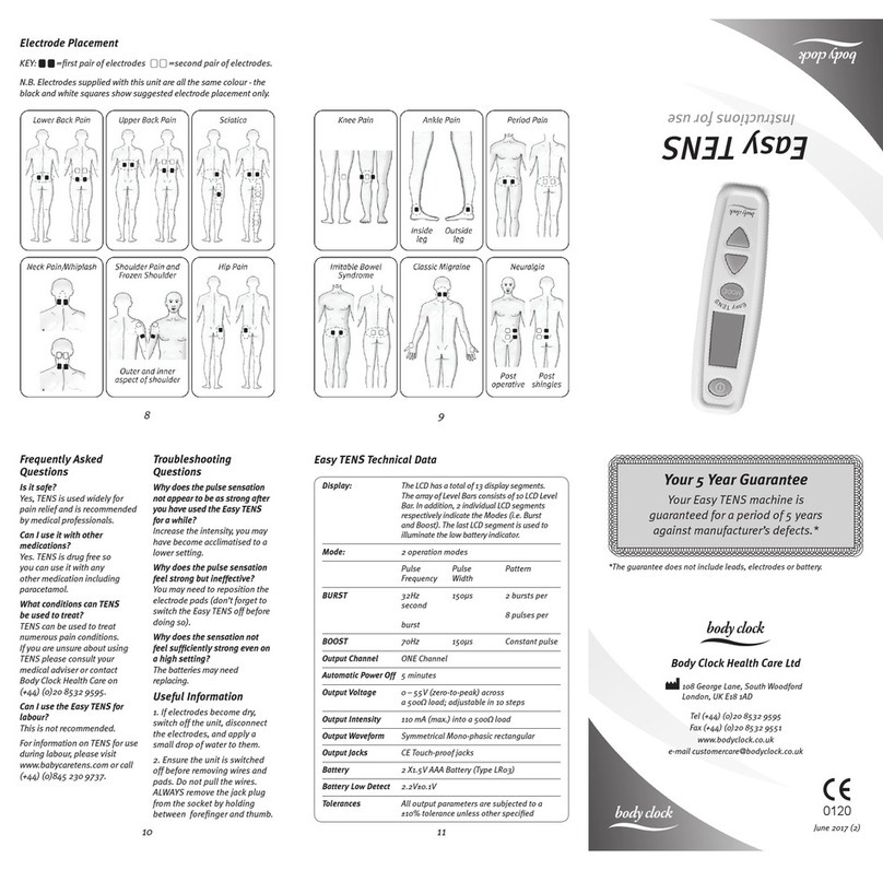 Body Clock Easy TENS Instructions for use