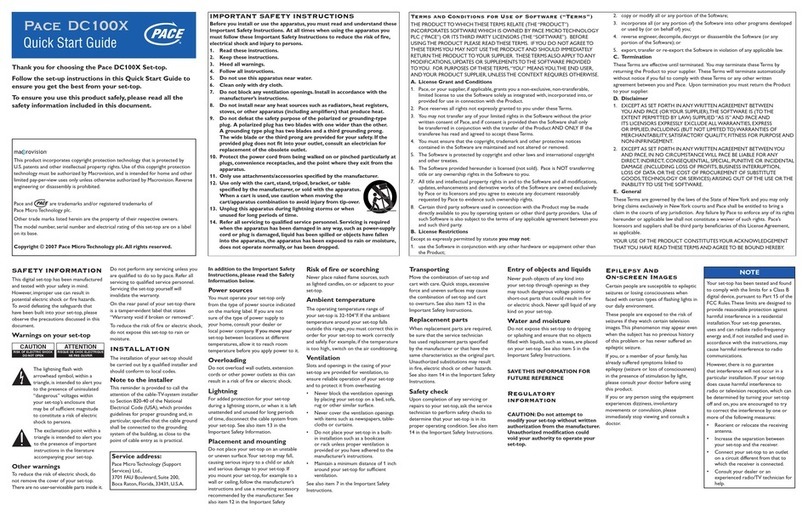 Pace DC100X User manual