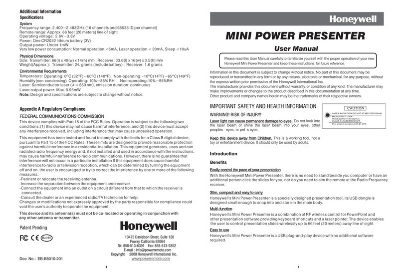 Honeywell PPMINI User manual