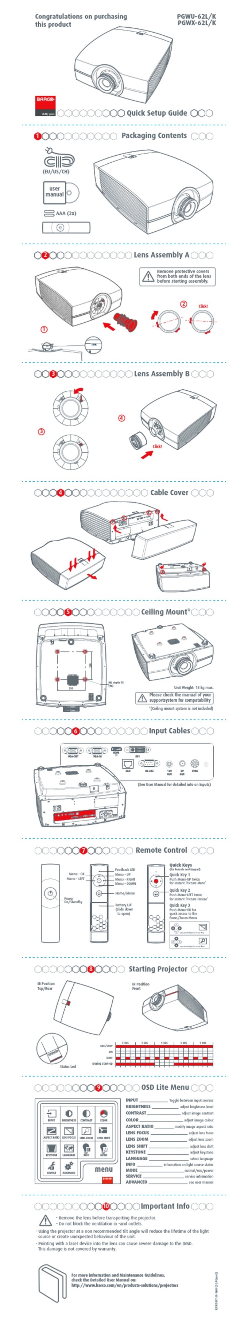 Barco PGWU-62L(-K) User manual