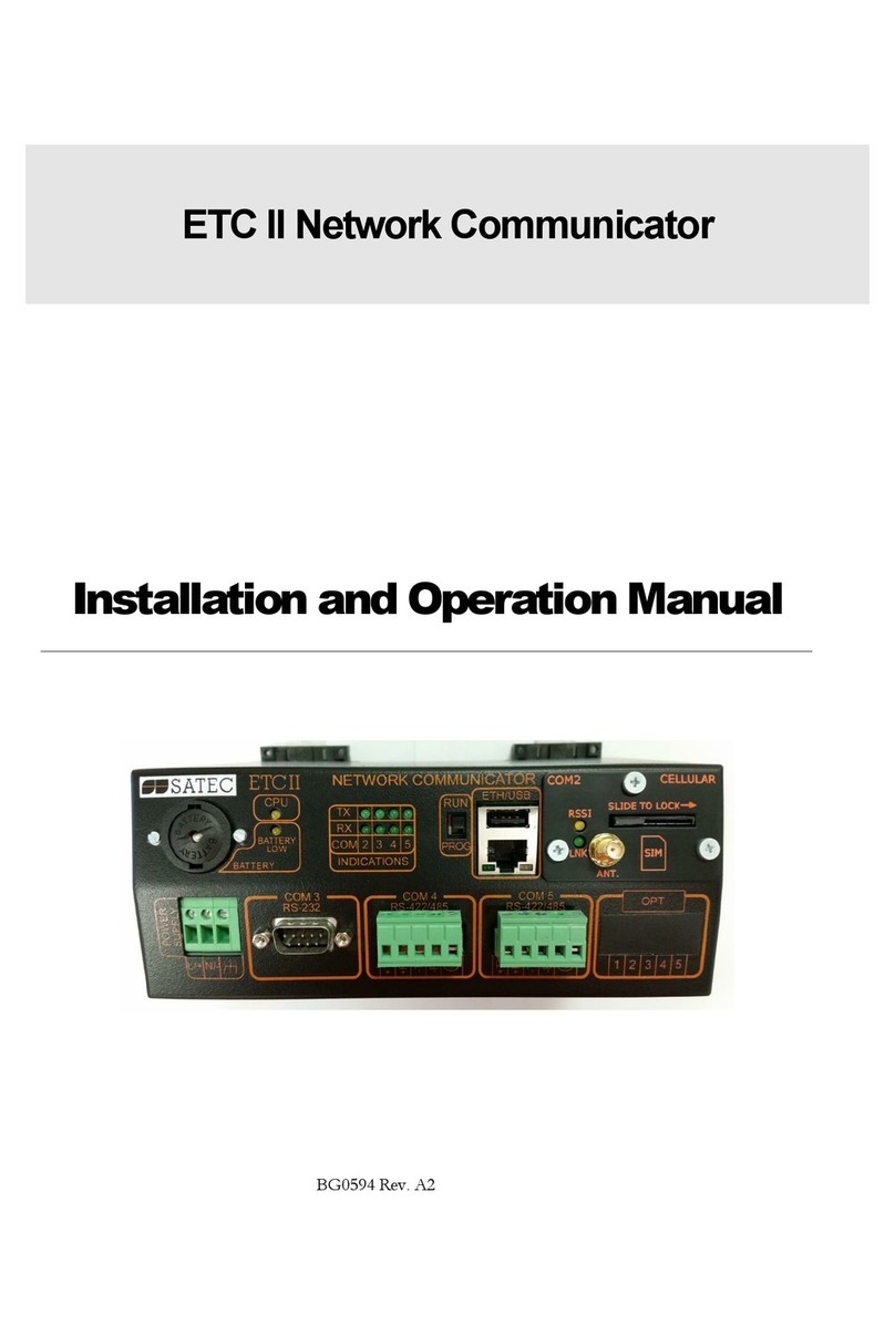Satec ETC II Installation and operation manual