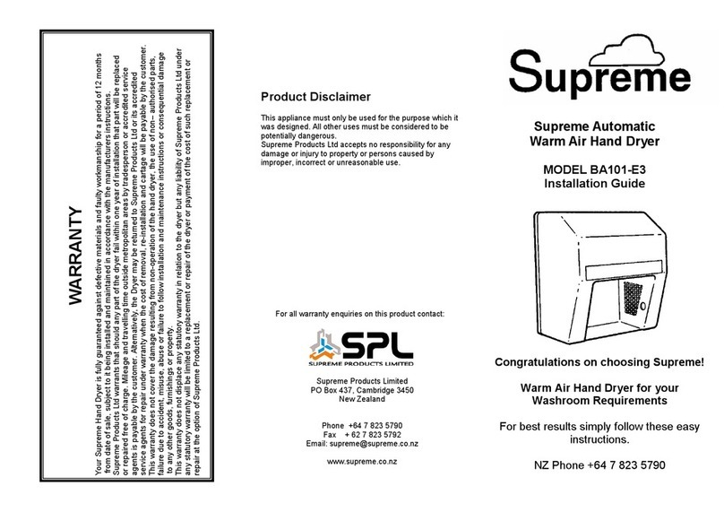 SUPREME BA101-E3 installation guide
