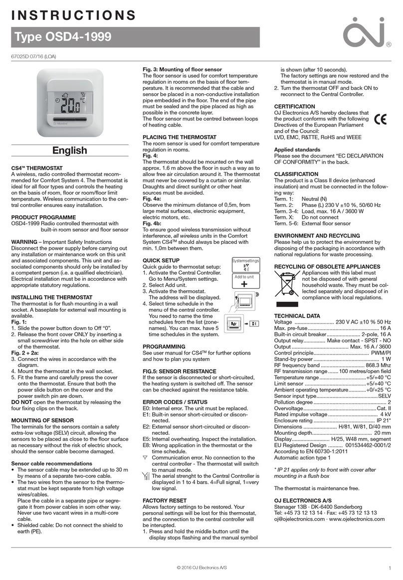OJ Electronics OSD4-1999 User manual