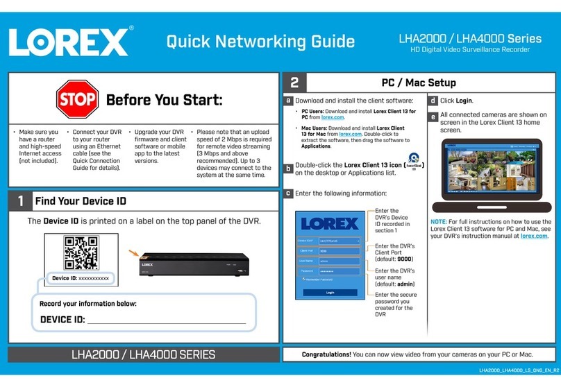 Lorex LHA2000 Series Operator's manual