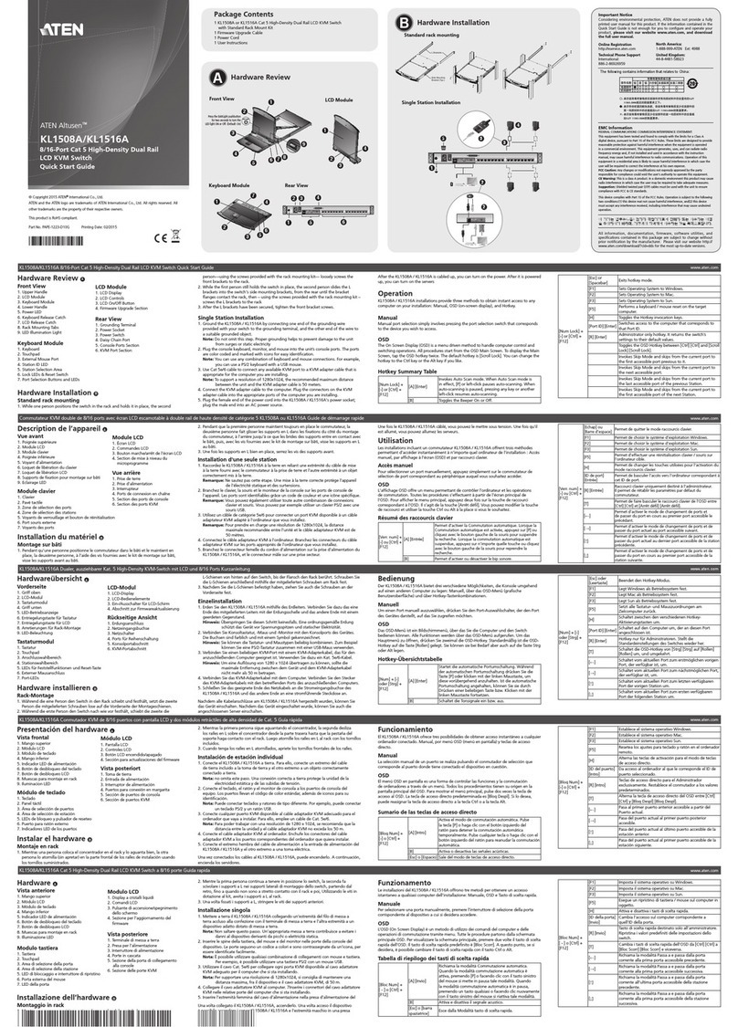 ATEN ALTUSEN KL1508A Operating and maintenance instructions ATEN ALTUSEN KL1508A Operating and maintenance instructions