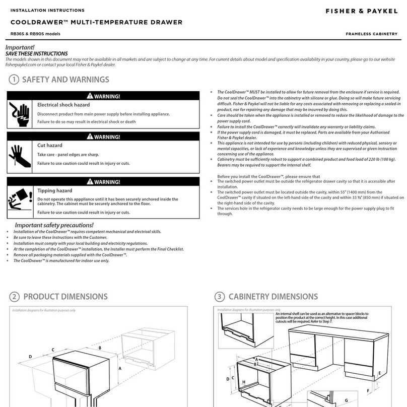 Fisher & Paykel COOLDRAWER Installation instructions manual Fisher & Paykel COOLDRAWER Installation instructions manual