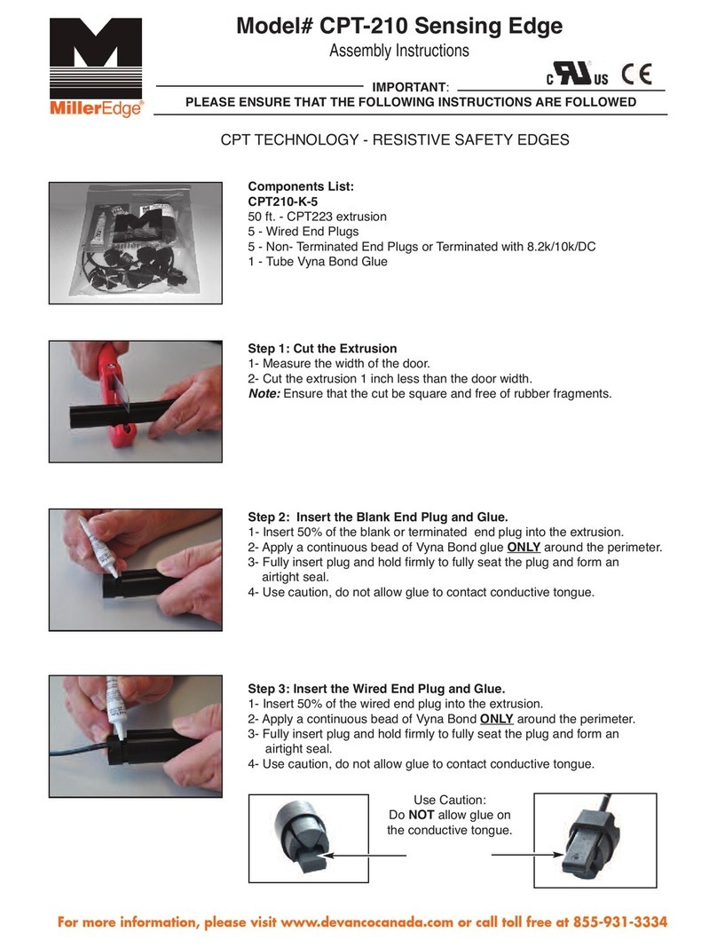 Miller Edge CPT-210 Assembly instructions