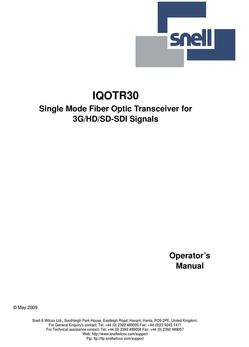 Snell & Wilcox IQOTR30 Operator's manual
