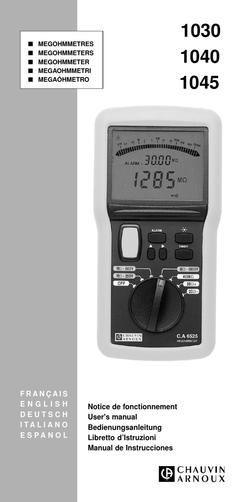 Chauvin Arnoux 1030 user manual