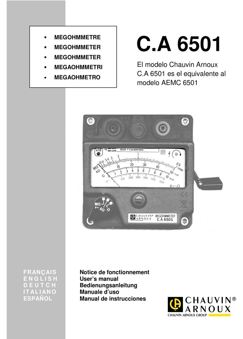 Chauvin Arnoux C.A 6501 user manual