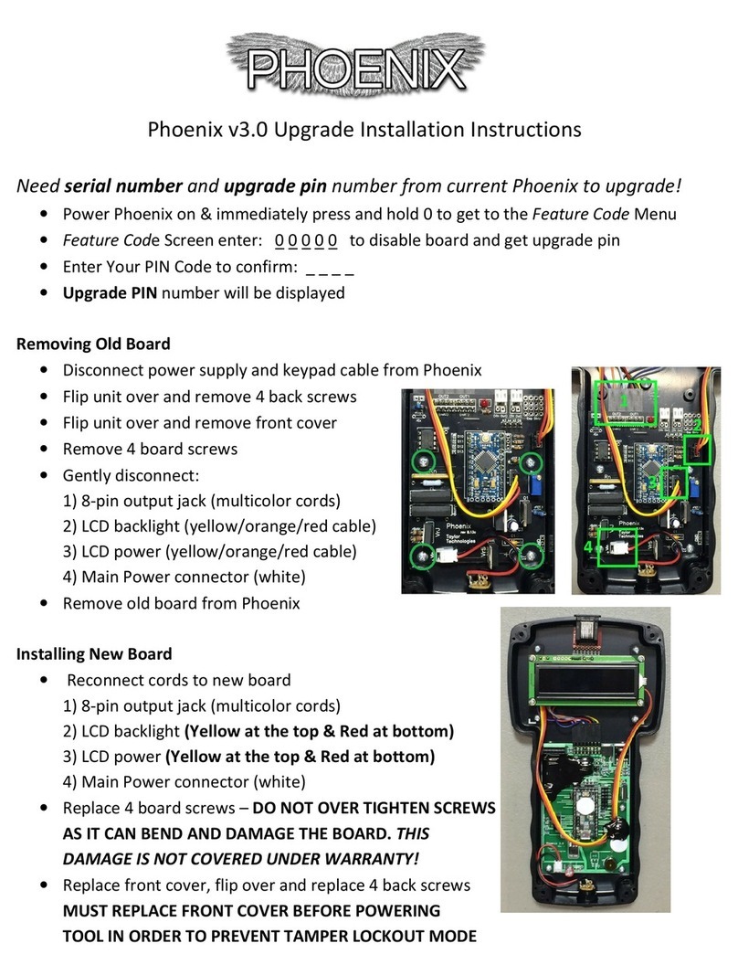 Taylor Technologies Phoenix v3.0 Upgrade Installation Instructions