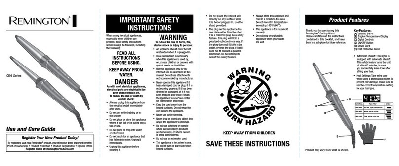 Remington CI91 Series Use and care guide