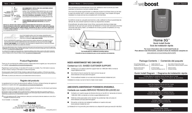 weBoost Home 3G Quick install guide