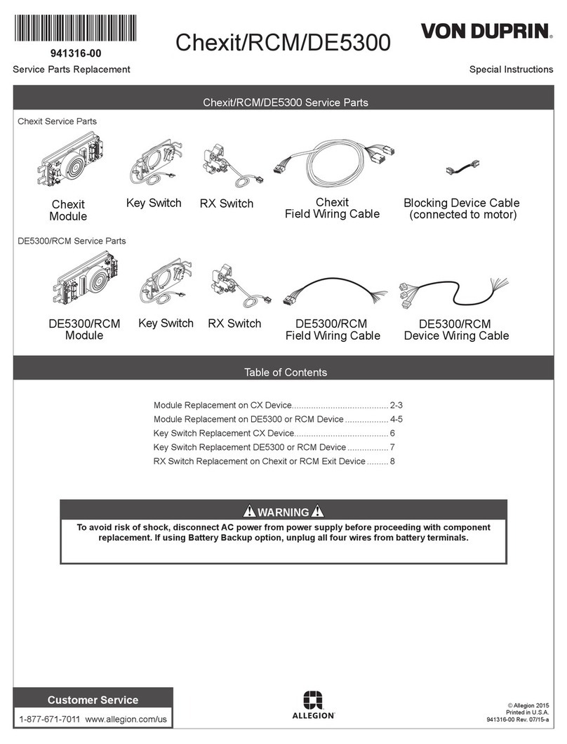 Von Duprin DE5300 User manual