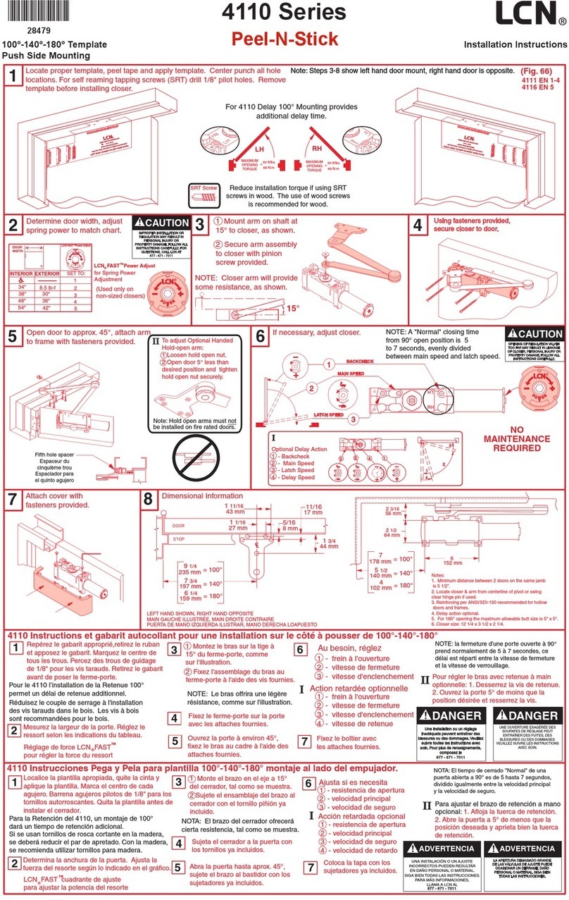 LCN 4110 Series Peel-N-Stick installation instructions
