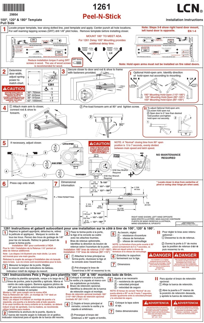 LCN 1261 Peel-N-Stick installation instructions